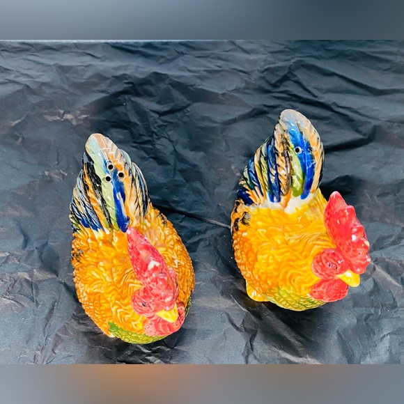 Dining Vintage Ceramic Roosters Salt And Pepper Shakers Poshmark